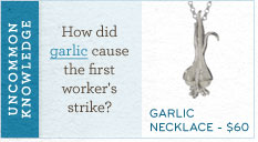 How did garlic cause the first worker's strike?