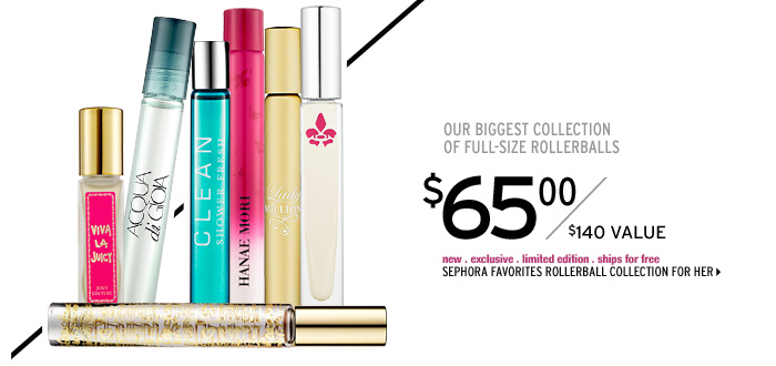 Our biggest collection of full-size rollerballs. new . exclusive . limited edition . ships for free. SEPHORA FAVORITES Rollerball Collection For Her ($140 Value), $65 >