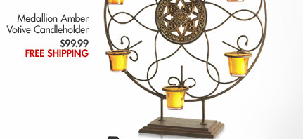 Medallion Amber Votive Candleholder $99.99 FREE SHIPPING