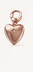 Starburst Heart Charm - Rose
