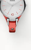 Georgia Leather Watch - Coral
