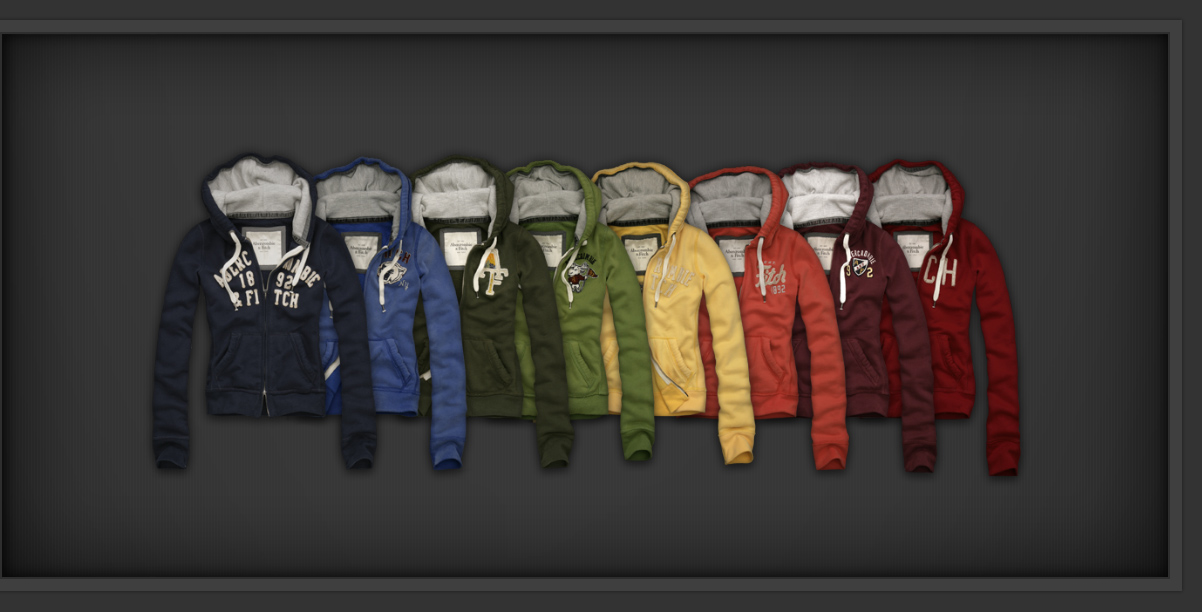Abercrombie & Fitch

FROM PARTY TO PRACTICE, OUR FLEECE IS CASUAL AND SOFT
WITH RUGGED DURABILITY. ONLY THE BEST DETAILS ARE
INCLUDED, LIKE OUR SPECIALLY DISTRESSED EMBROIDERIES
AND APPLIQUES FOR A GENUINE VINTAGE APPEARANCE.
YOU GOTTA GET IT ON TO BELIEVE IT.
