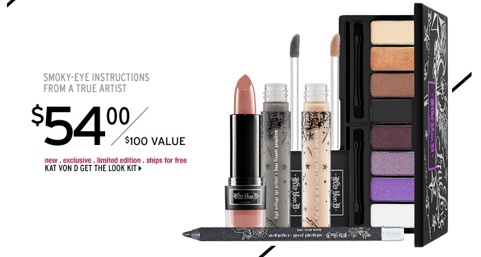 Smoky-eye instructions from a true artist. new . exclusive . limited edition . ships for free. Kat Von D Get The Look Kit ($100 Value), $54 >