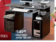Computer desk $149.99 delivered after $20 off.